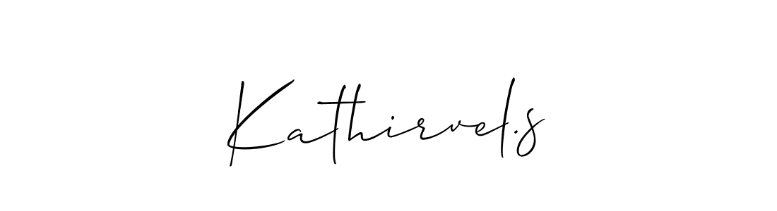 How to make Kathirvel.s signature? Allison_Script is a professional autograph style. Create handwritten signature for Kathirvel.s name. Kathirvel.s signature style 2 images and pictures png