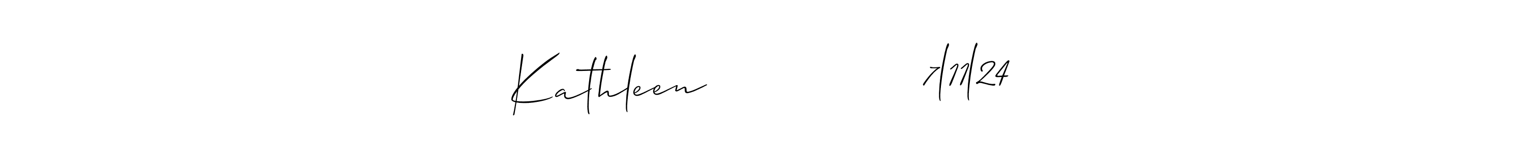 How to Draw Kathleen               7l11l24 signature style? Allison_Script is a latest design signature styles for name Kathleen               7l11l24. Kathleen               7l11l24 signature style 2 images and pictures png