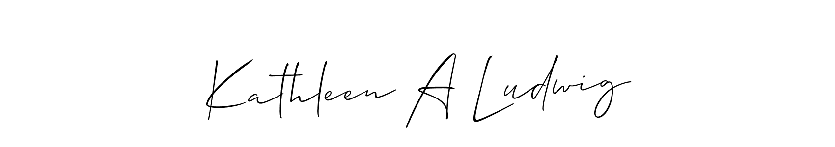 Use a signature maker to create a handwritten signature online. With this signature software, you can design (Allison_Script) your own signature for name Kathleen A Ludwig. Kathleen A Ludwig signature style 2 images and pictures png