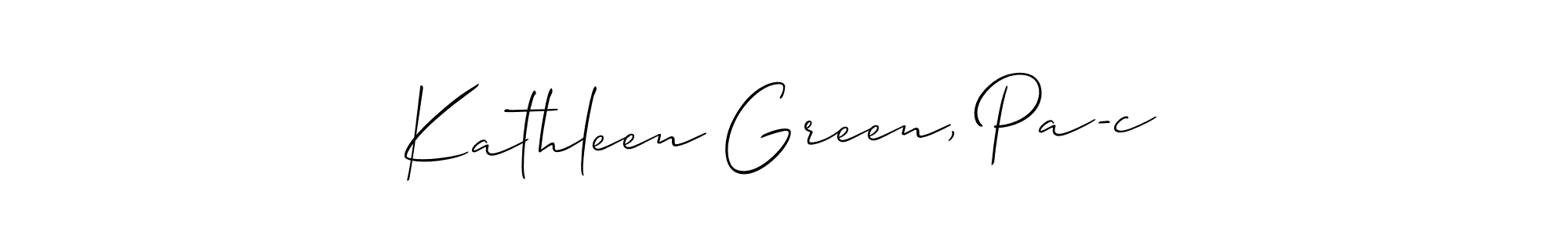 This is the best signature style for the Kathleen Green, Pa-c name. Also you like these signature font (Allison_Script). Mix name signature. Kathleen Green, Pa-c signature style 2 images and pictures png