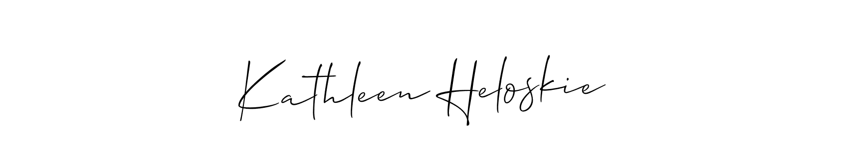 Make a beautiful signature design for name Kathleen Heloskie. With this signature (Allison_Script) style, you can create a handwritten signature for free. Kathleen Heloskie signature style 2 images and pictures png