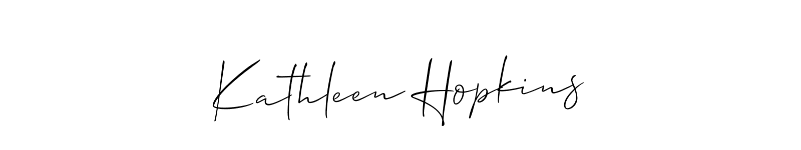 Make a beautiful signature design for name Kathleen Hopkins. With this signature (Allison_Script) style, you can create a handwritten signature for free. Kathleen Hopkins signature style 2 images and pictures png
