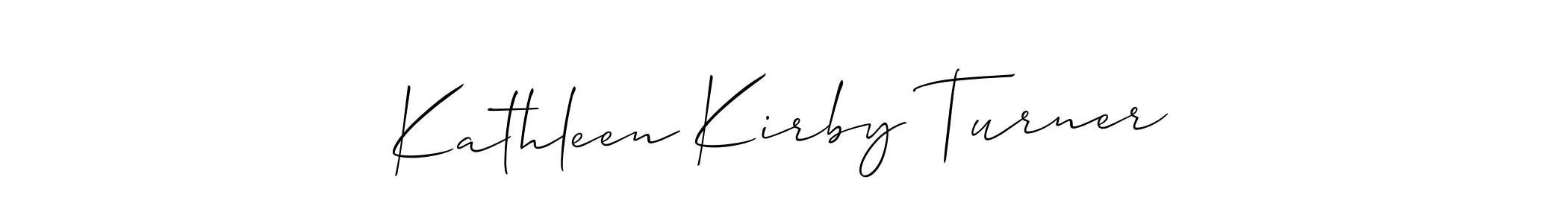 Allison_Script is a professional signature style that is perfect for those who want to add a touch of class to their signature. It is also a great choice for those who want to make their signature more unique. Get Kathleen Kirby Turner name to fancy signature for free. Kathleen Kirby Turner signature style 2 images and pictures png