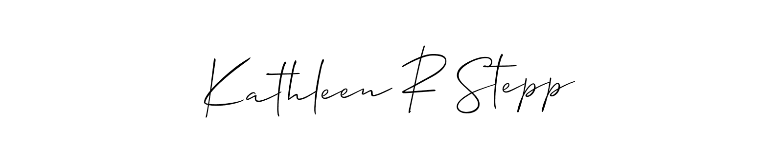 if you are searching for the best signature style for your name Kathleen R Stepp. so please give up your signature search. here we have designed multiple signature styles  using Allison_Script. Kathleen R Stepp signature style 2 images and pictures png