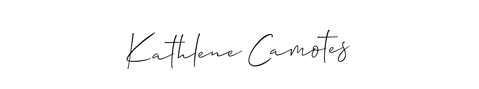 How to Draw Kathlene Camotes signature style? Allison_Script is a latest design signature styles for name Kathlene Camotes. Kathlene Camotes signature style 2 images and pictures png