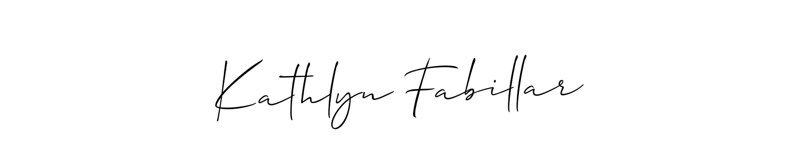 How to Draw Kathlyn Fabillar signature style? Allison_Script is a latest design signature styles for name Kathlyn Fabillar. Kathlyn Fabillar signature style 2 images and pictures png