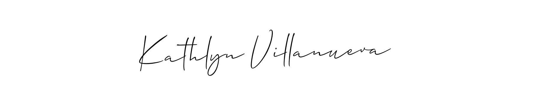 Make a beautiful signature design for name Kathlyn Villanueva. With this signature (Allison_Script) style, you can create a handwritten signature for free. Kathlyn Villanueva signature style 2 images and pictures png