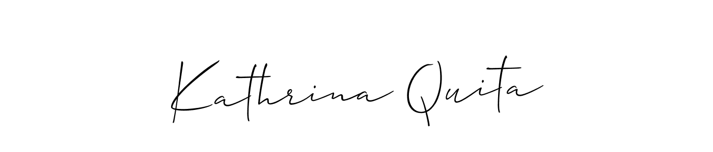 The best way (Allison_Script) to make a short signature is to pick only two or three words in your name. The name Kathrina Quita include a total of six letters. For converting this name. Kathrina Quita signature style 2 images and pictures png