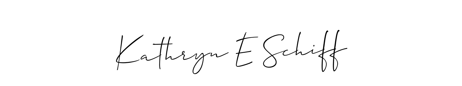 The best way (Allison_Script) to make a short signature is to pick only two or three words in your name. The name Kathryn E Schiff include a total of six letters. For converting this name. Kathryn E Schiff signature style 2 images and pictures png