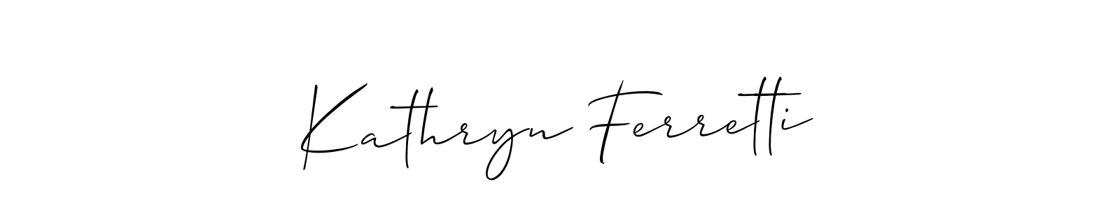 Also You can easily find your signature by using the search form. We will create Kathryn Ferretti name handwritten signature images for you free of cost using Allison_Script sign style. Kathryn Ferretti signature style 2 images and pictures png