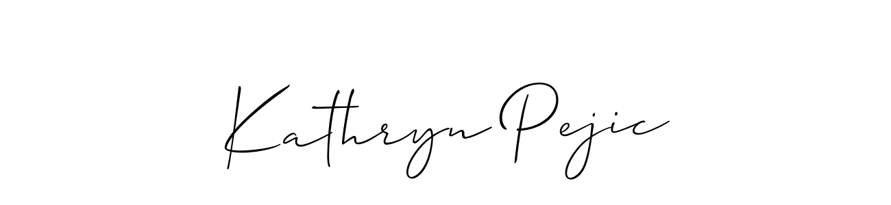 Allison_Script is a professional signature style that is perfect for those who want to add a touch of class to their signature. It is also a great choice for those who want to make their signature more unique. Get Kathryn Pejic name to fancy signature for free. Kathryn Pejic signature style 2 images and pictures png
