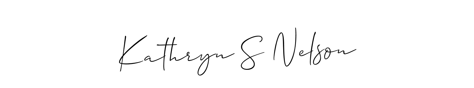 Create a beautiful signature design for name Kathryn S Nelson. With this signature (Allison_Script) fonts, you can make a handwritten signature for free. Kathryn S Nelson signature style 2 images and pictures png