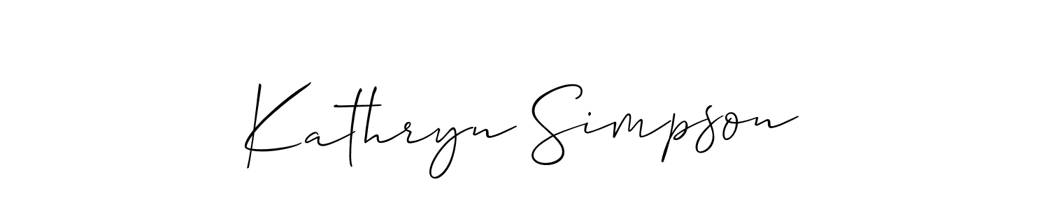 Make a beautiful signature design for name Kathryn Simpson. With this signature (Allison_Script) style, you can create a handwritten signature for free. Kathryn Simpson signature style 2 images and pictures png