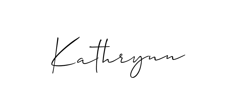 How to make Kathrynn name signature. Use Allison_Script style for creating short signs online. This is the latest handwritten sign. Kathrynn signature style 2 images and pictures png