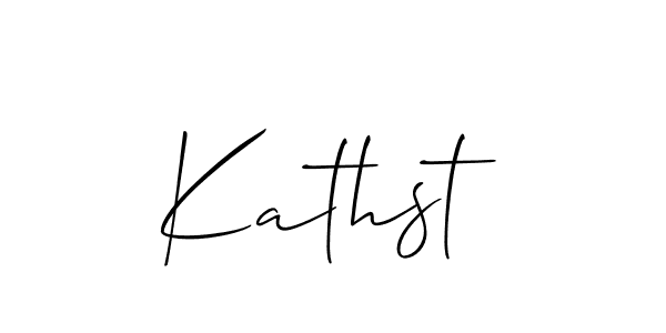 Allison_Script is a professional signature style that is perfect for those who want to add a touch of class to their signature. It is also a great choice for those who want to make their signature more unique. Get Kathst name to fancy signature for free. Kathst signature style 2 images and pictures png