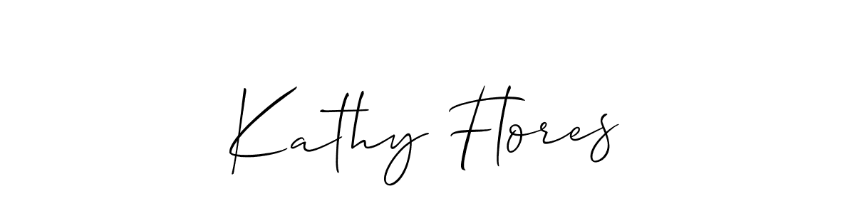 How to make Kathy Flores name signature. Use Allison_Script style for creating short signs online. This is the latest handwritten sign. Kathy Flores signature style 2 images and pictures png