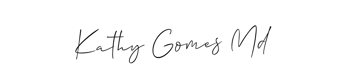 How to make Kathy Gomes Md name signature. Use Allison_Script style for creating short signs online. This is the latest handwritten sign. Kathy Gomes Md signature style 2 images and pictures png
