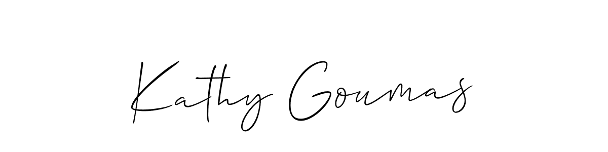 It looks lik you need a new signature style for name Kathy Goumas. Design unique handwritten (Allison_Script) signature with our free signature maker in just a few clicks. Kathy Goumas signature style 2 images and pictures png