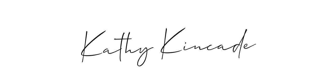 Also You can easily find your signature by using the search form. We will create Kathy Kincade name handwritten signature images for you free of cost using Allison_Script sign style. Kathy Kincade signature style 2 images and pictures png