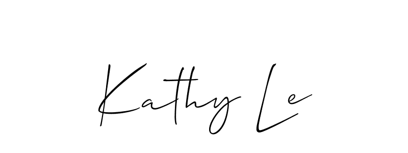 The best way (Allison_Script) to make a short signature is to pick only two or three words in your name. The name Kathy Le include a total of six letters. For converting this name. Kathy Le signature style 2 images and pictures png