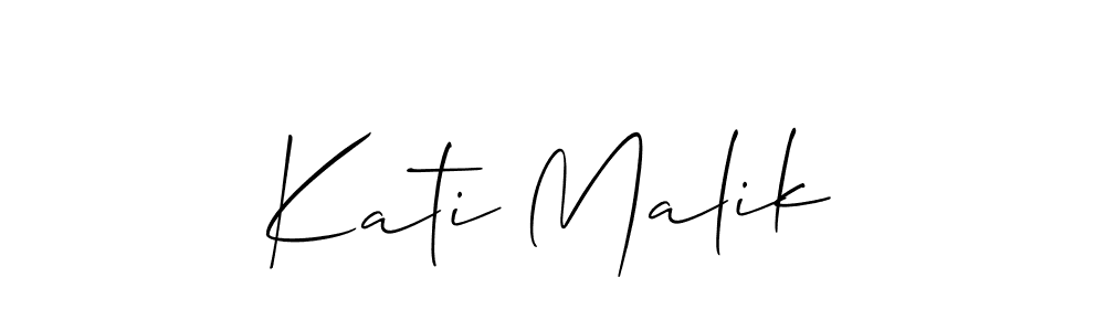 Create a beautiful signature design for name Kati Malik. With this signature (Allison_Script) fonts, you can make a handwritten signature for free. Kati Malik signature style 2 images and pictures png