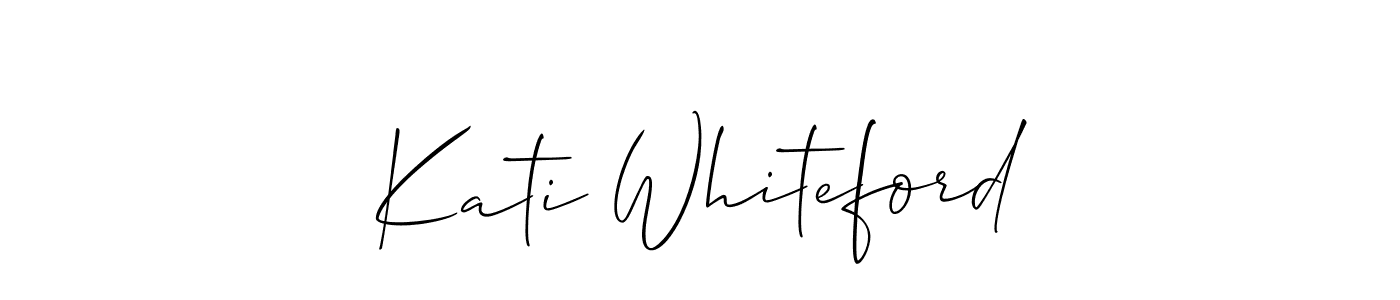 Also we have Kati Whiteford name is the best signature style. Create professional handwritten signature collection using Allison_Script autograph style. Kati Whiteford signature style 2 images and pictures png