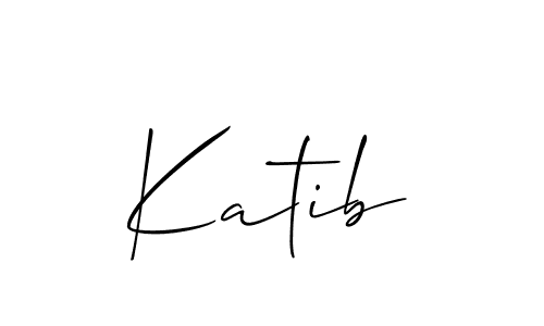 How to make Katib signature? Allison_Script is a professional autograph style. Create handwritten signature for Katib name. Katib signature style 2 images and pictures png