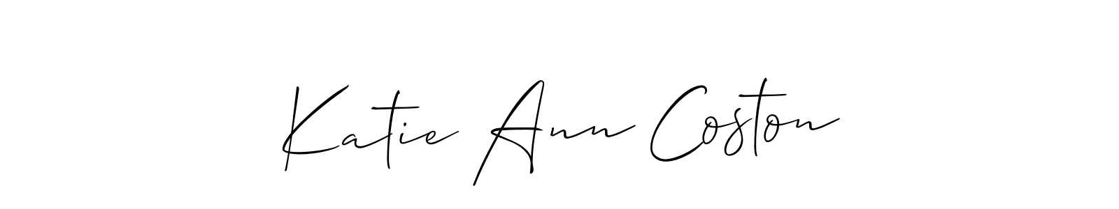 Make a beautiful signature design for name Katie Ann Coston. With this signature (Allison_Script) style, you can create a handwritten signature for free. Katie Ann Coston signature style 2 images and pictures png