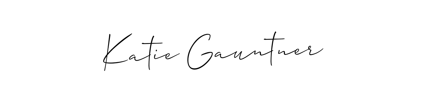 Allison_Script is a professional signature style that is perfect for those who want to add a touch of class to their signature. It is also a great choice for those who want to make their signature more unique. Get Katie Gauntner name to fancy signature for free. Katie Gauntner signature style 2 images and pictures png