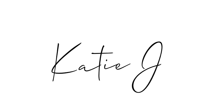 Also You can easily find your signature by using the search form. We will create Katie J name handwritten signature images for you free of cost using Allison_Script sign style. Katie J signature style 2 images and pictures png