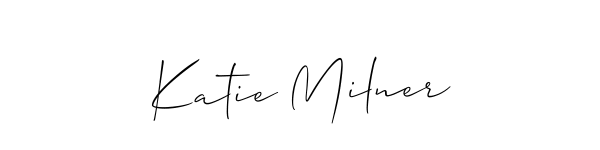 Katie Milner stylish signature style. Best Handwritten Sign (Allison_Script) for my name. Handwritten Signature Collection Ideas for my name Katie Milner. Katie Milner signature style 2 images and pictures png