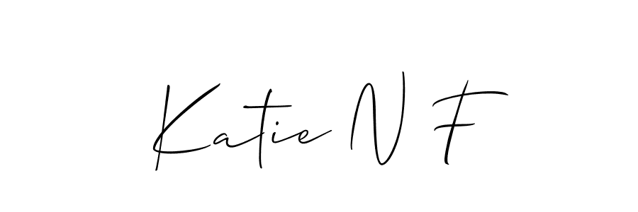 How to make Katie N F name signature. Use Allison_Script style for creating short signs online. This is the latest handwritten sign. Katie N F signature style 2 images and pictures png