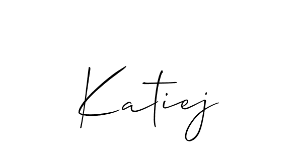 Make a beautiful signature design for name Katiej. With this signature (Allison_Script) style, you can create a handwritten signature for free. Katiej signature style 2 images and pictures png