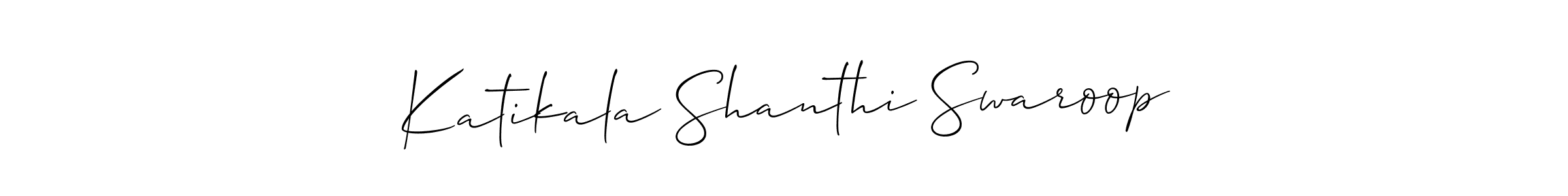 Also You can easily find your signature by using the search form. We will create Katikala Shanthi Swaroop name handwritten signature images for you free of cost using Allison_Script sign style. Katikala Shanthi Swaroop signature style 2 images and pictures png