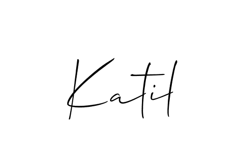 Make a beautiful signature design for name Katil. With this signature (Allison_Script) style, you can create a handwritten signature for free. Katil signature style 2 images and pictures png