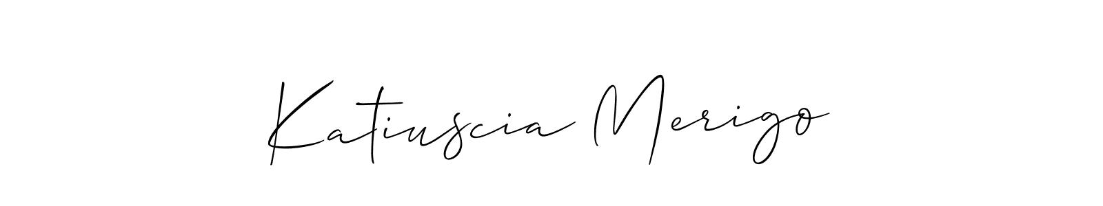 Also You can easily find your signature by using the search form. We will create Katiuscia Merigo name handwritten signature images for you free of cost using Allison_Script sign style. Katiuscia Merigo signature style 2 images and pictures png