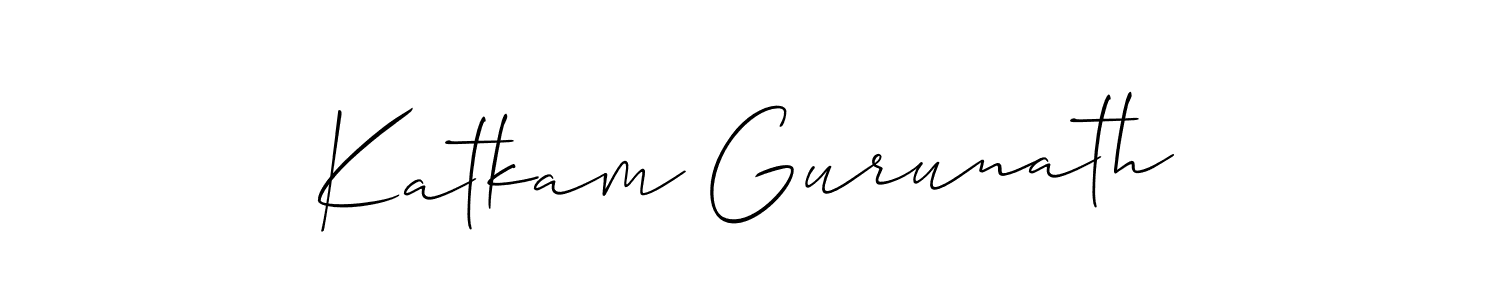 Design your own signature with our free online signature maker. With this signature software, you can create a handwritten (Allison_Script) signature for name Katkam Gurunath. Katkam Gurunath signature style 2 images and pictures png