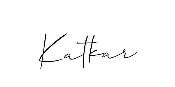 Design your own signature with our free online signature maker. With this signature software, you can create a handwritten (Allison_Script) signature for name Katkar. Katkar signature style 2 images and pictures png