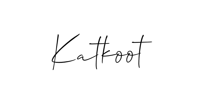 The best way (Allison_Script) to make a short signature is to pick only two or three words in your name. The name Katkoot include a total of six letters. For converting this name. Katkoot signature style 2 images and pictures png