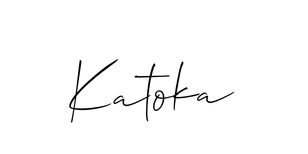 The best way (Allison_Script) to make a short signature is to pick only two or three words in your name. The name Katoka include a total of six letters. For converting this name. Katoka signature style 2 images and pictures png