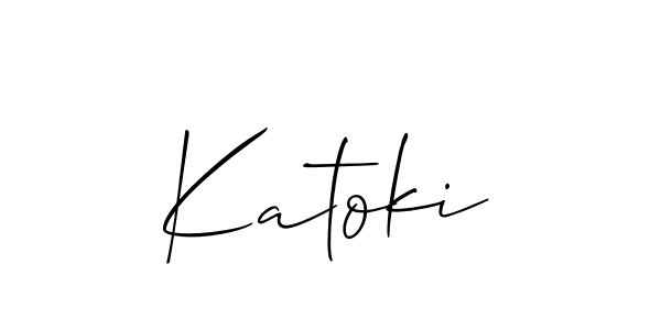 Make a beautiful signature design for name Katoki. With this signature (Allison_Script) style, you can create a handwritten signature for free. Katoki signature style 2 images and pictures png