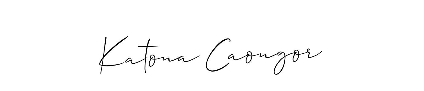 Also we have Katona Caongor name is the best signature style. Create professional handwritten signature collection using Allison_Script autograph style. Katona Caongor signature style 2 images and pictures png