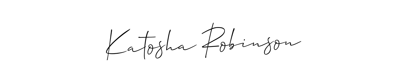 How to Draw Katosha Robinson signature style? Allison_Script is a latest design signature styles for name Katosha Robinson. Katosha Robinson signature style 2 images and pictures png