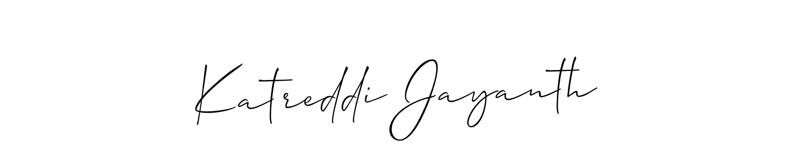 Design your own signature with our free online signature maker. With this signature software, you can create a handwritten (Allison_Script) signature for name Katreddi Jayanth. Katreddi Jayanth signature style 2 images and pictures png