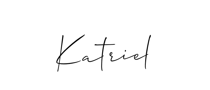 It looks lik you need a new signature style for name Katriel. Design unique handwritten (Allison_Script) signature with our free signature maker in just a few clicks. Katriel signature style 2 images and pictures png