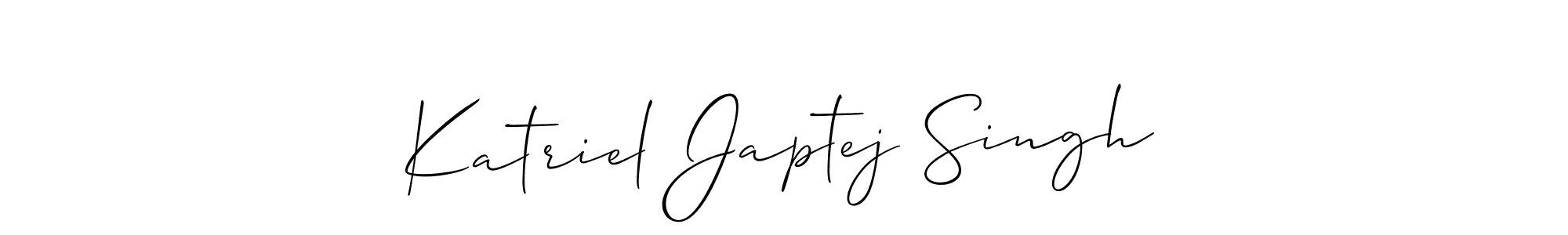 Katriel Japtej Singh stylish signature style. Best Handwritten Sign (Allison_Script) for my name. Handwritten Signature Collection Ideas for my name Katriel Japtej Singh. Katriel Japtej Singh signature style 2 images and pictures png