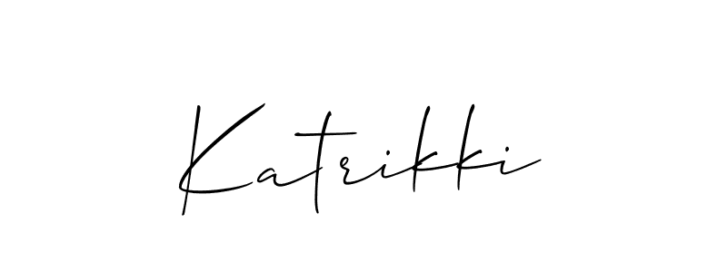 How to make Katrikki signature? Allison_Script is a professional autograph style. Create handwritten signature for Katrikki name. Katrikki signature style 2 images and pictures png