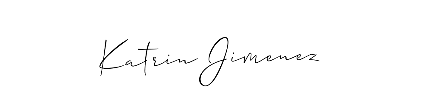 Make a short Katrin Jimenez signature style. Manage your documents anywhere anytime using Allison_Script. Create and add eSignatures, submit forms, share and send files easily. Katrin Jimenez signature style 2 images and pictures png