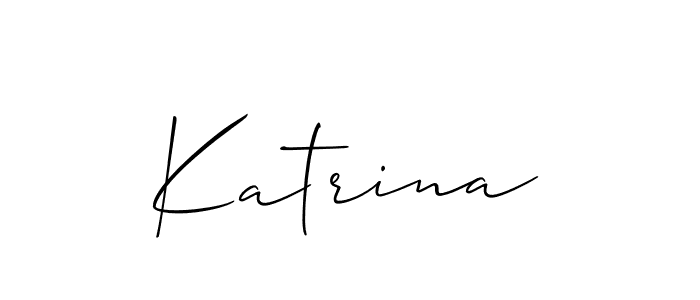 Design your own signature with our free online signature maker. With this signature software, you can create a handwritten (Allison_Script) signature for name Katrina. Katrina signature style 2 images and pictures png