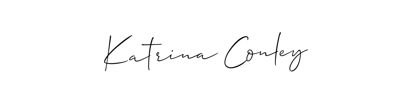 You should practise on your own different ways (Allison_Script) to write your name (Katrina Conley) in signature. don't let someone else do it for you. Katrina Conley signature style 2 images and pictures png